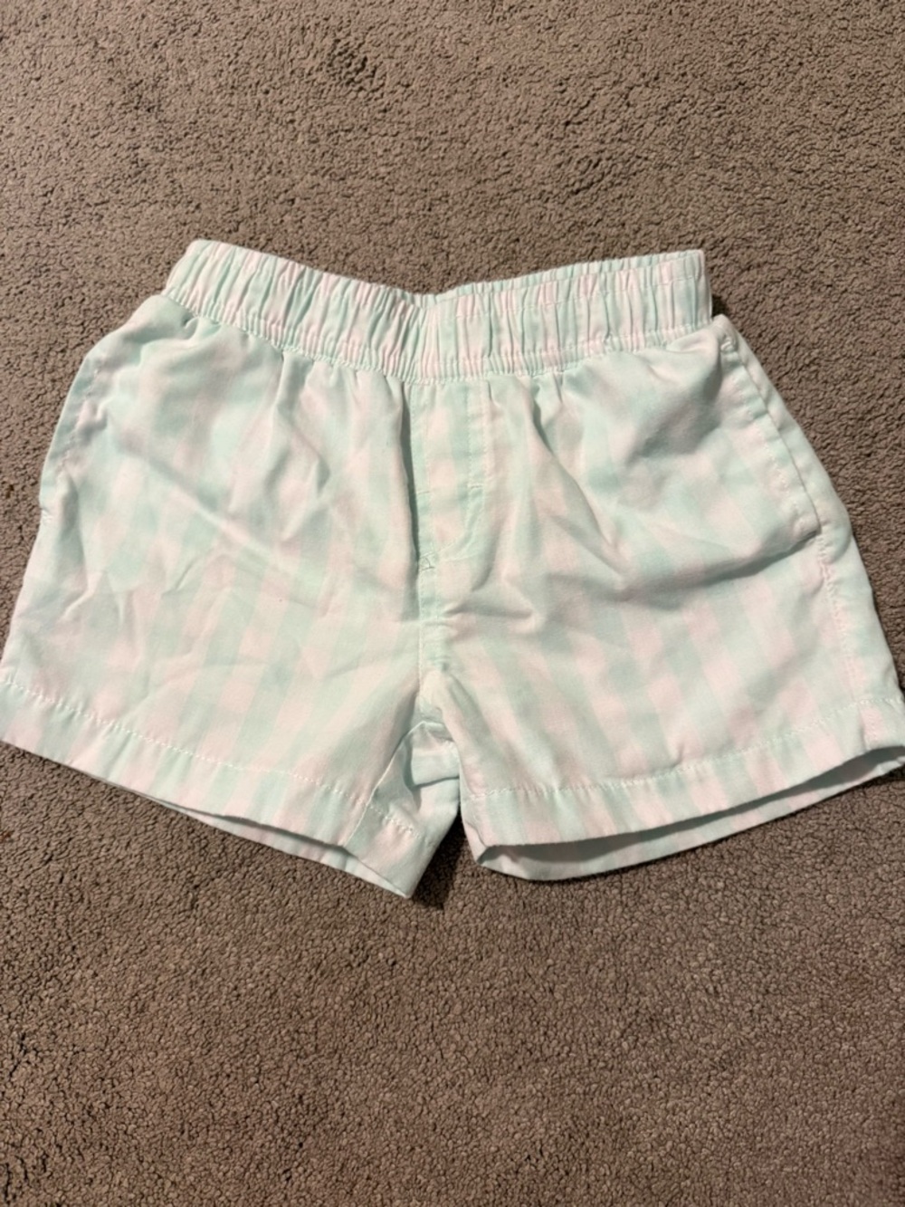 The Beaufort Bonnet Company Mint & White Striped Kids Shorts